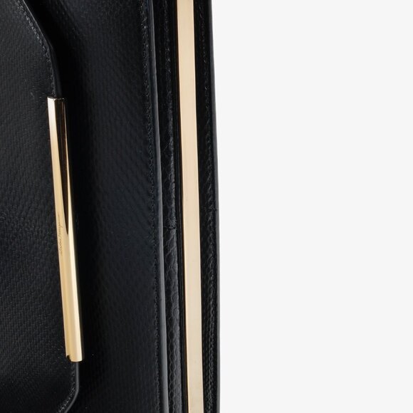 Salvatore Ferragamo Black Evening Bag with Gold Frame - Picture 5 of 11